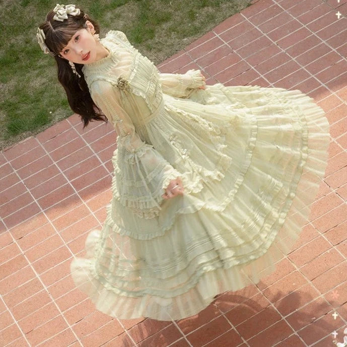 [Resale/Pre-orders available until 2/12] Fragrant Grass Polka Dot Tulle Jumper Skirt