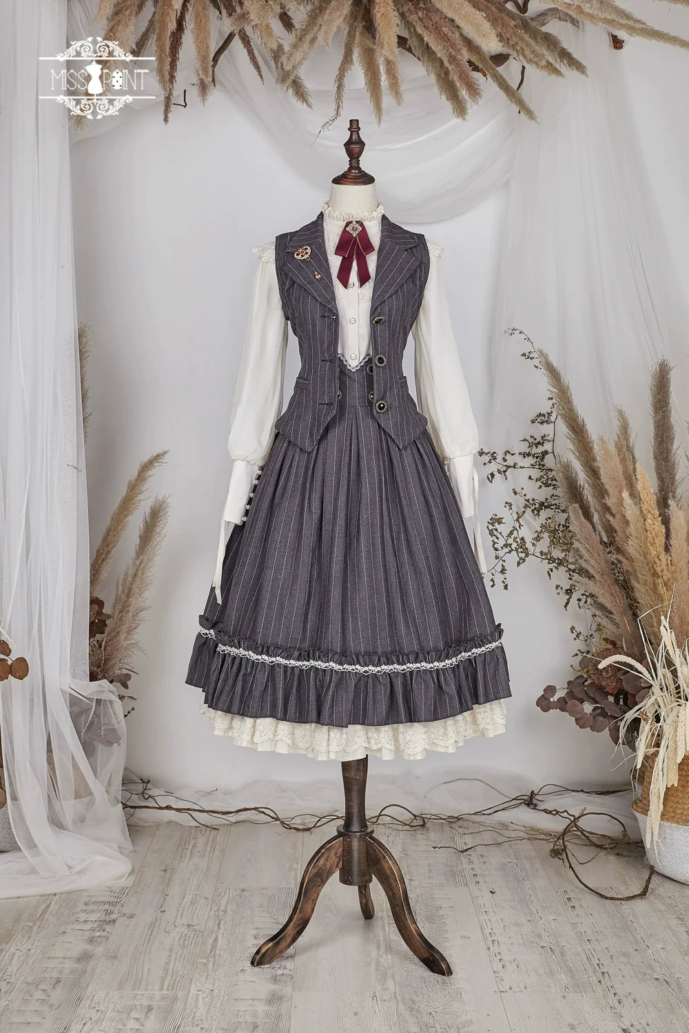 【予約販売】英国クラシカルロリィタ 縦縞ベスト