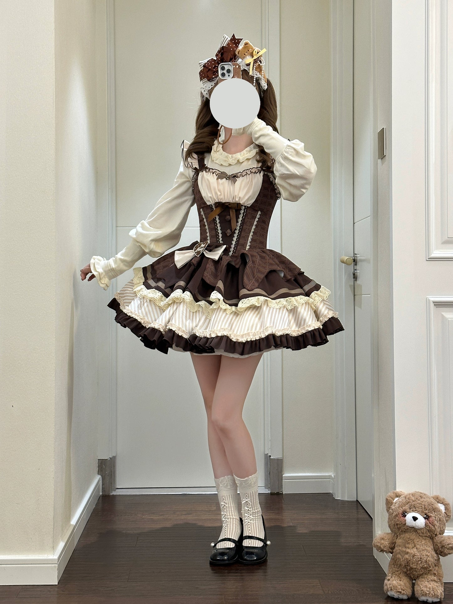 [Resale/Pre-orders available until 3/9] Mellow Mint Chocolate Jumper Skirt and Ribbon Headband