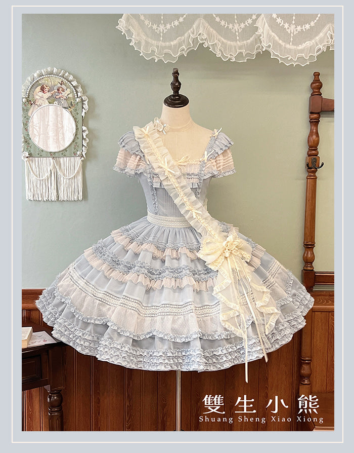 【受注予約4/28まで】Camellia Dream スクエアネックワンピース・ショート丈