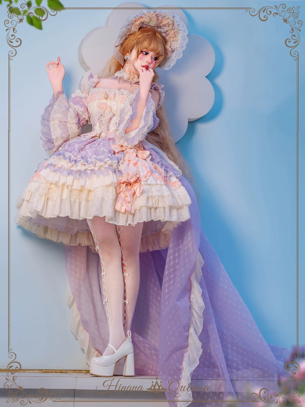 Find Brilliant Blossom レースの花嫁ドレス・ピンク＆パープル