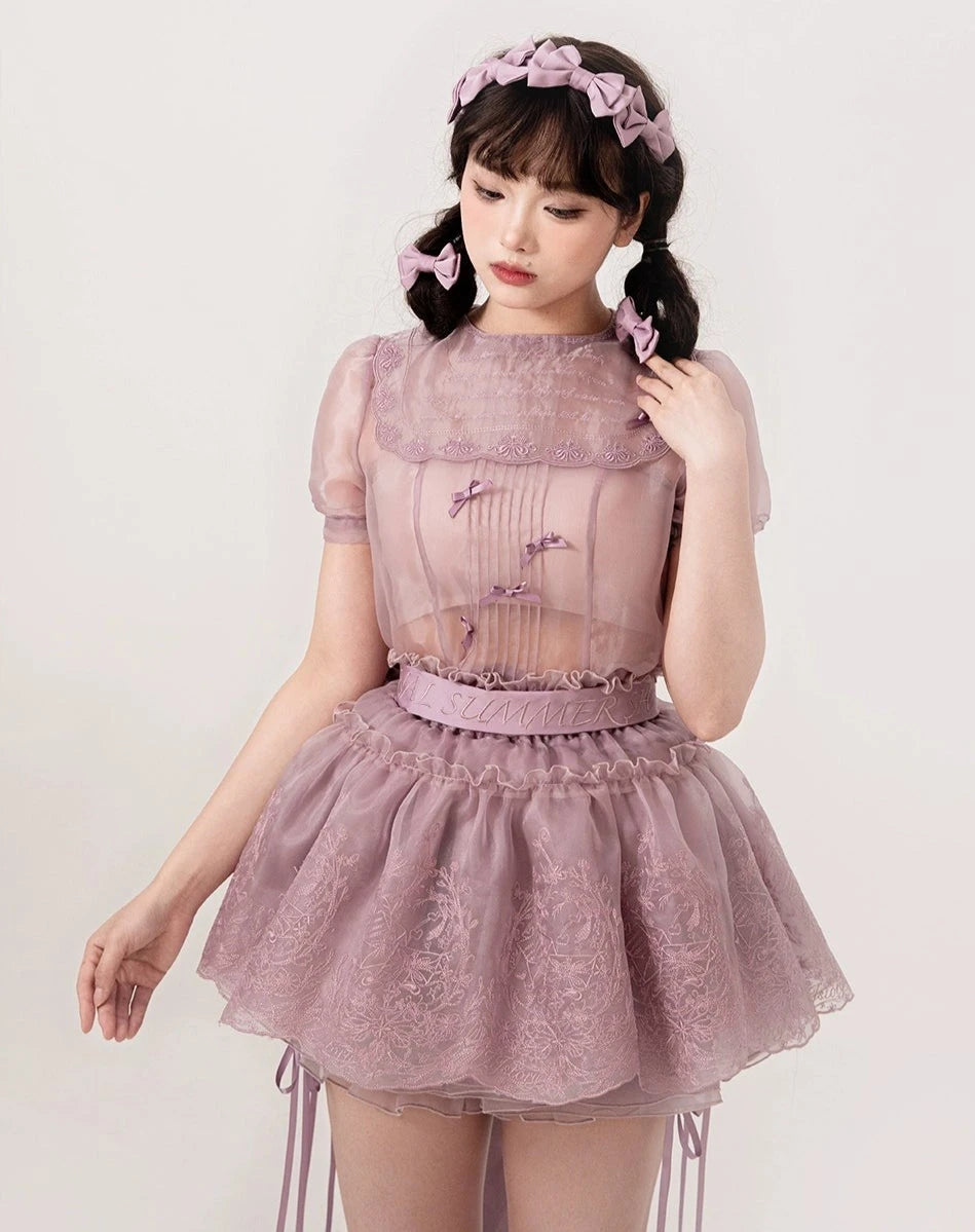 [Sales period ended] Fourteen-line poem Summer mini skirt with pannier