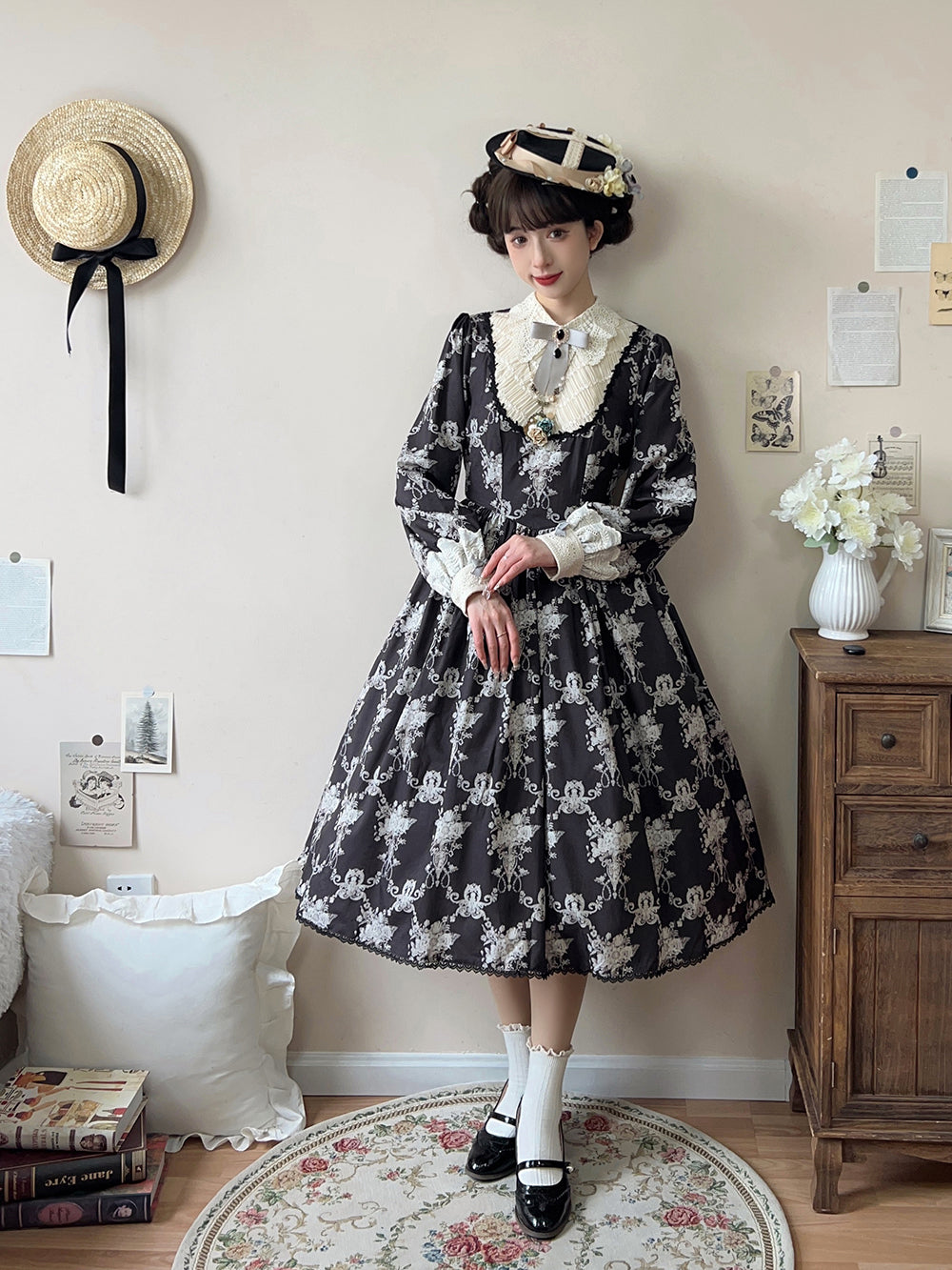 【予約販売】Antique Flower Wall ワンピース