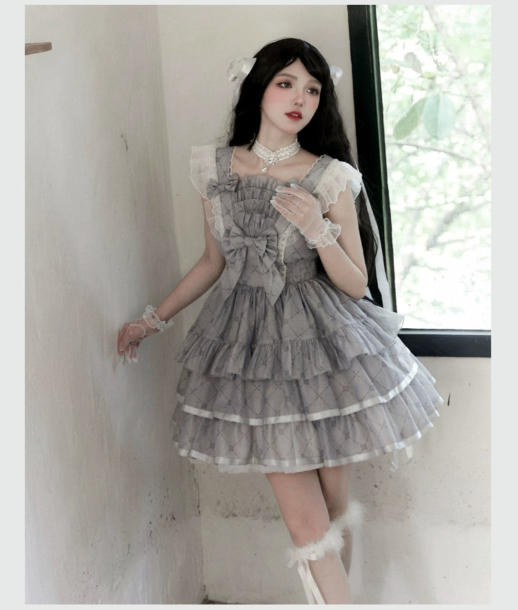 Sleepless Dream 3-tiered frill jumper skirt