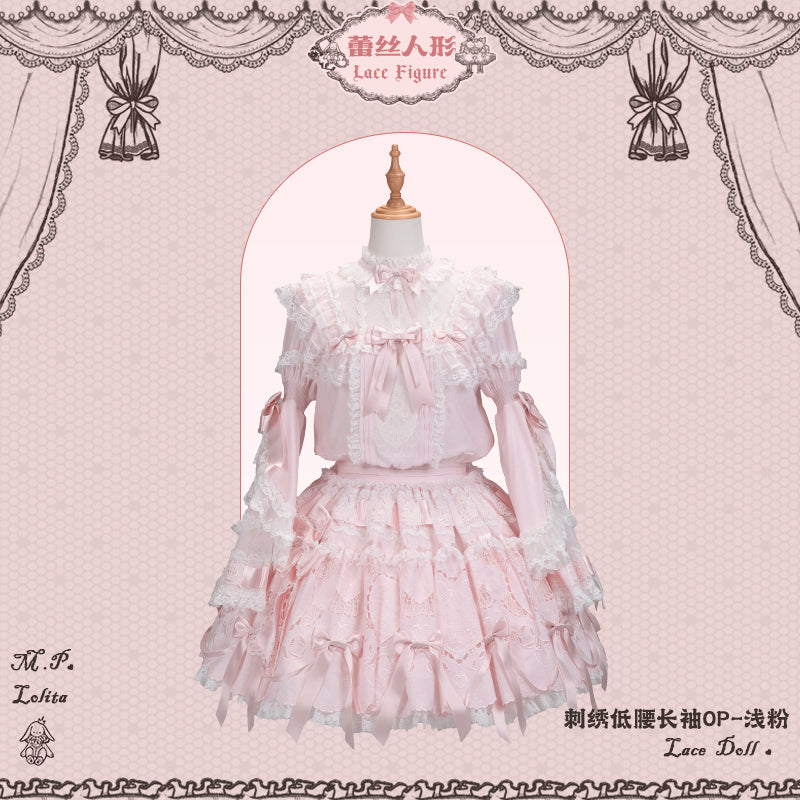 【受注予約12/23まで】Lace Figure 長袖ローウエストワンピース