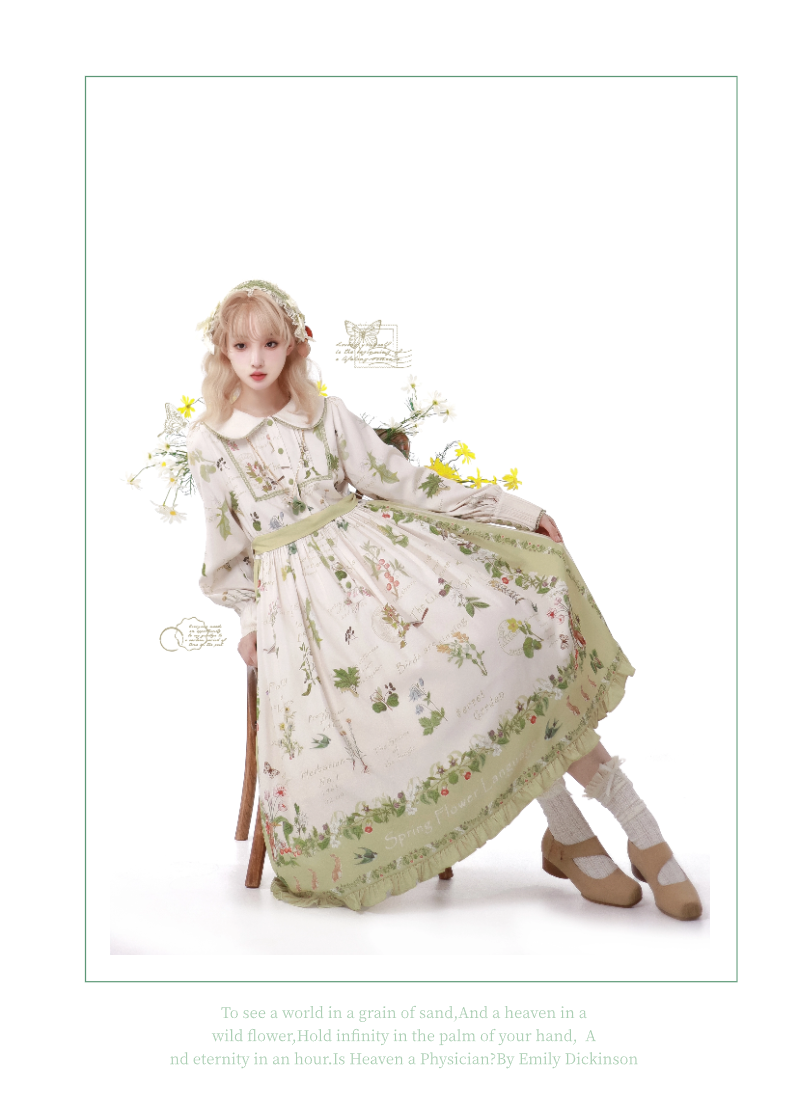 [Pre-orders available until 10/13] Secret Garden Green Floral Dress