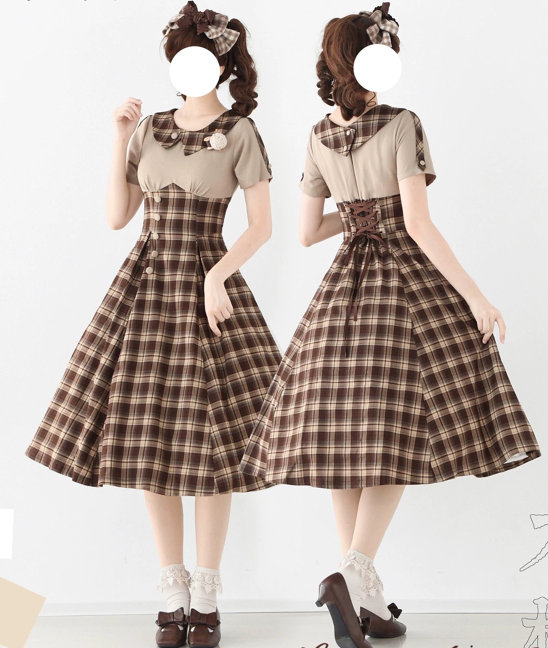 晴空の森 ガーリーチェックワンピース