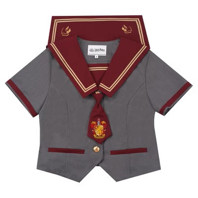 Hogwarts School of Witchcraft and Wizardry Sailor Collar Short Sleeve Top [Gray]