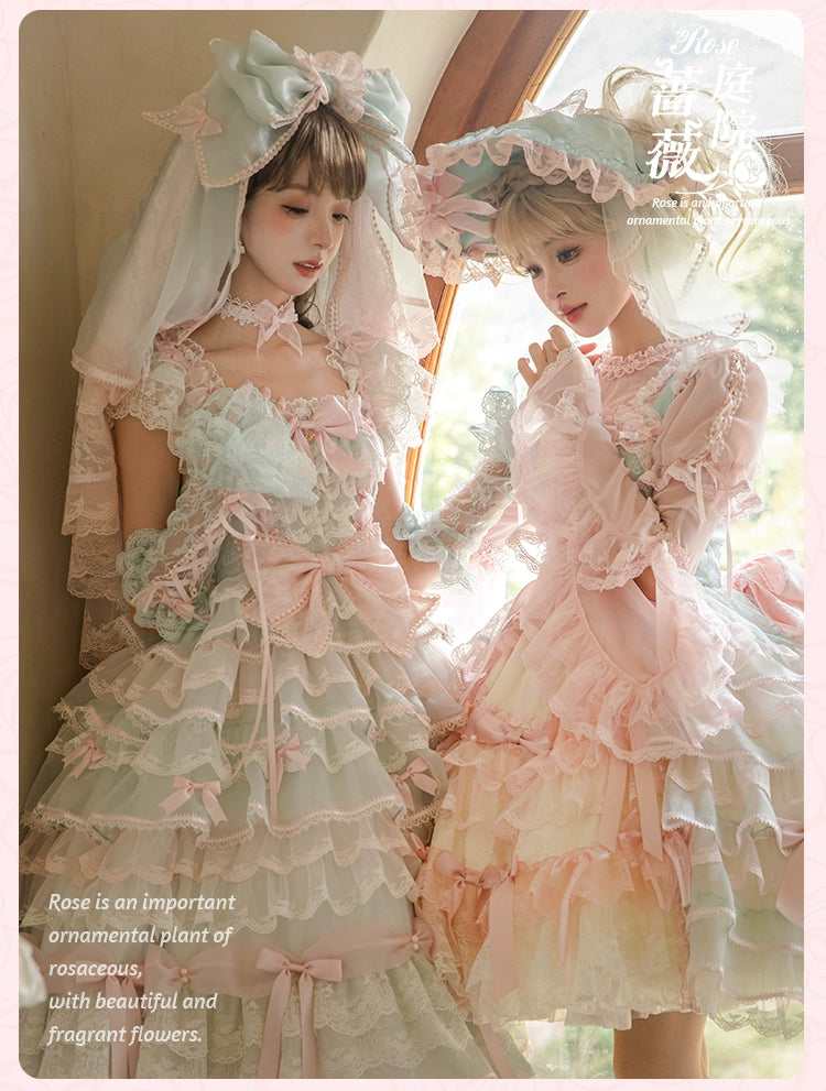 [Pre-orders available until 10/16] Rose Courtyard Lace and Ribbon Dress