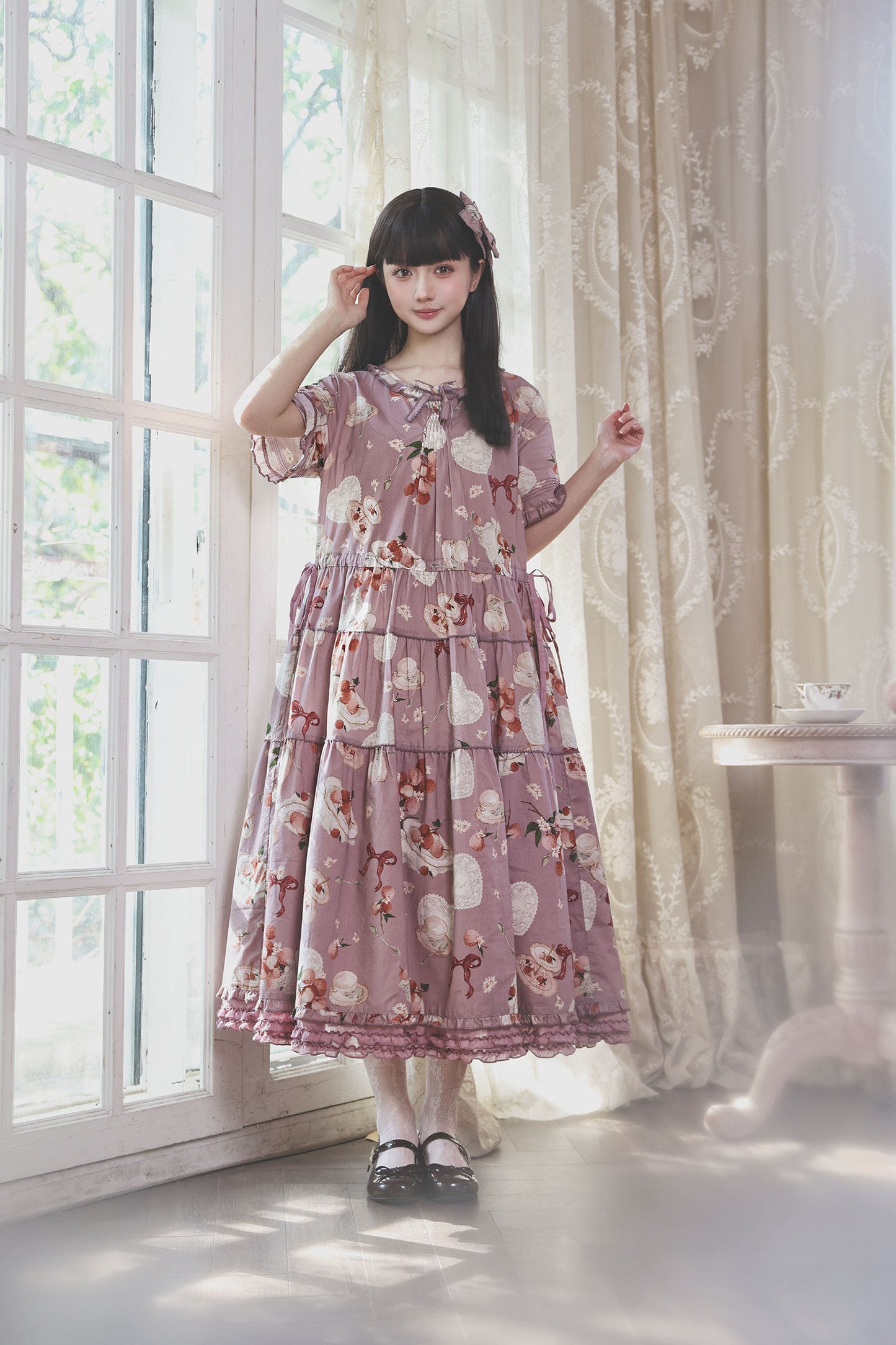 【受注予約1/22まで】Litchi Tea プリントワンピース