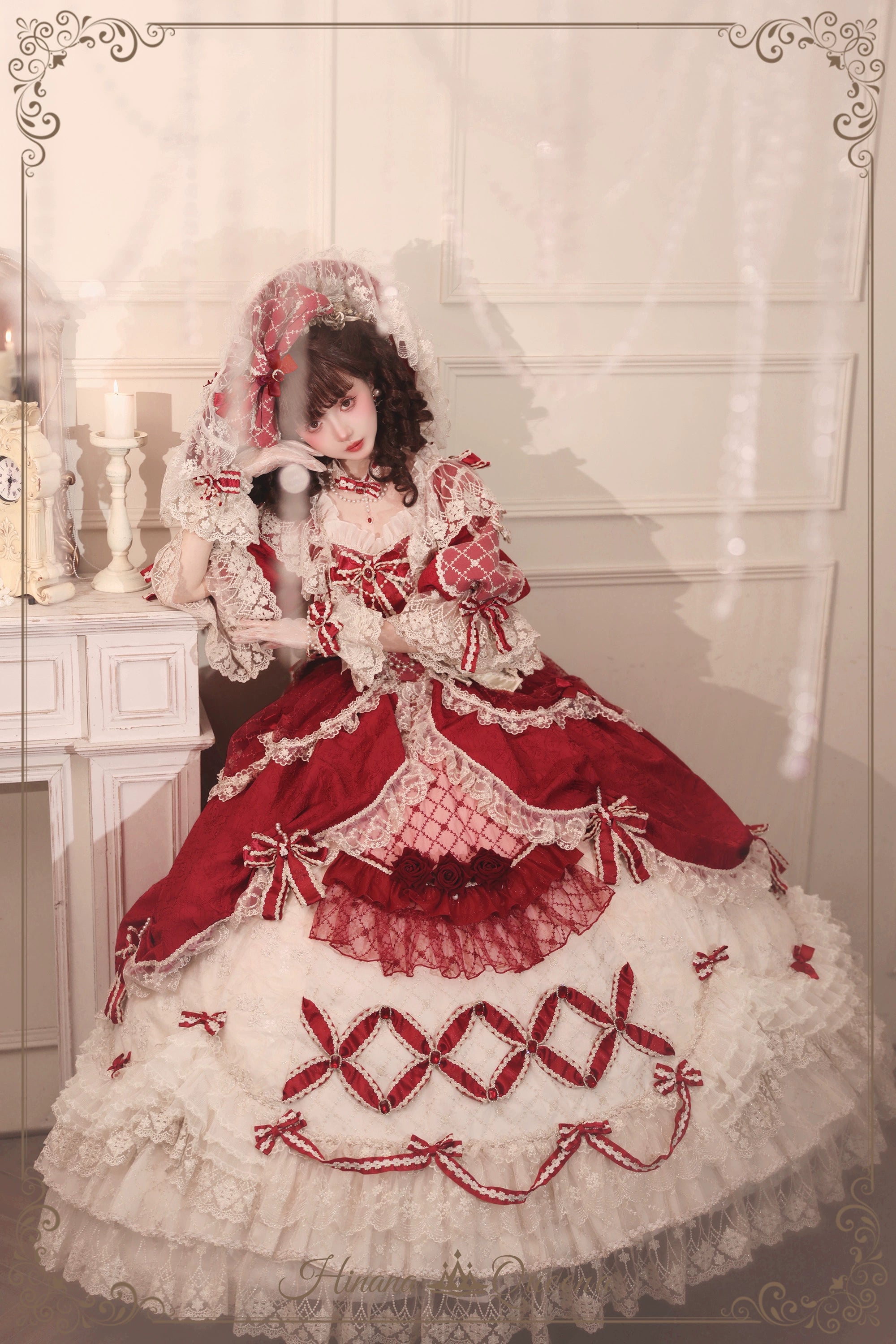 受注予約6/26まで】Mirror Snow White プリンセスロングドレス・レッド 受注予約6/26まで】Mirror Snow White プリンセスロングドレス・レッド