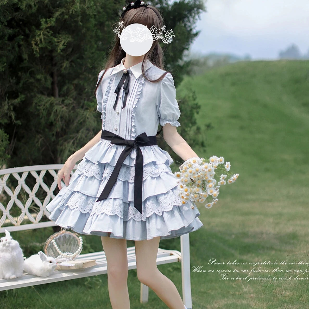 Dorothy アリスブルーのティアードワンピース