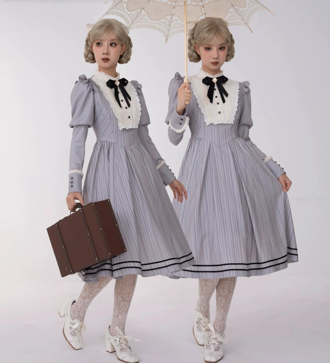 [Pre-orders available until 10/16] Fog City Morning Bell Classical Dress - Grey