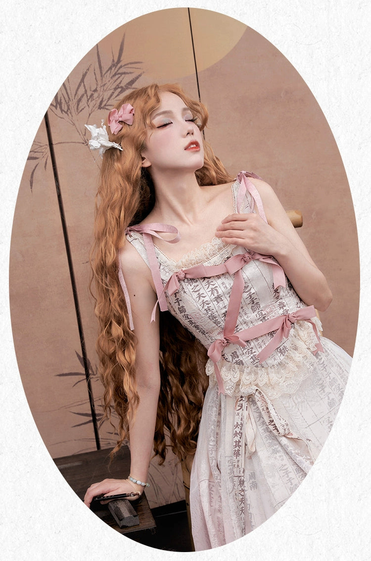 洋ロリ princess 5 ピンクリボンのプリンセススウィート華ロリスカート セットアップ – ロリータファッション通販RonRon