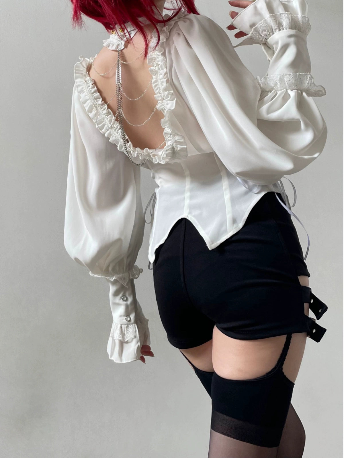 [Sales period ended] Knight Paradox ribbon tie blouse