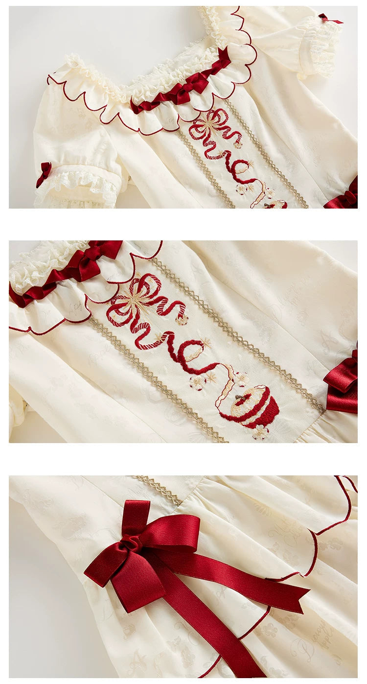 【受注予約8/20まで】りんご図鑑 ショート丈ティアードワンピース