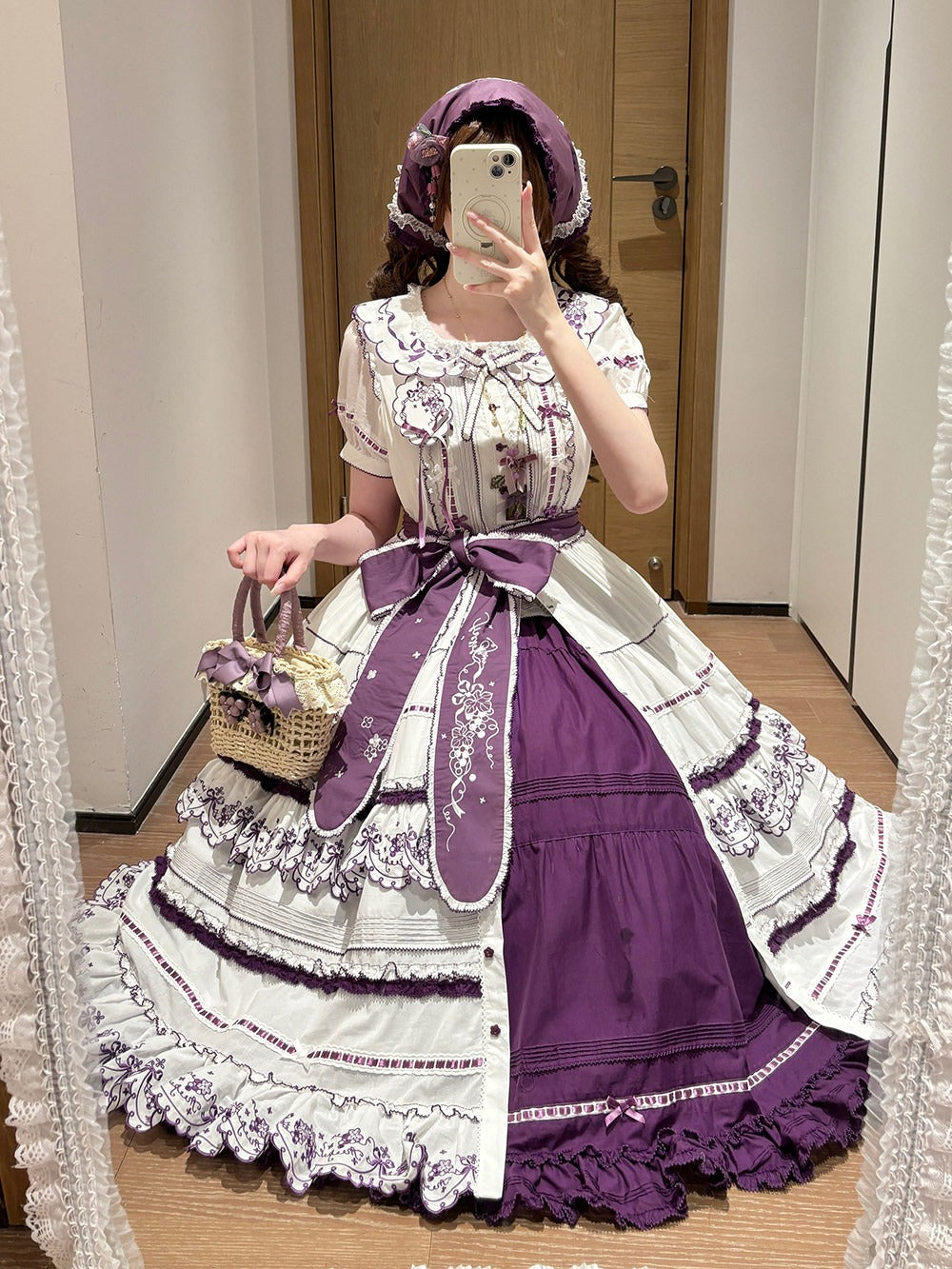 【受注予約7/22まで】四季の果樹園 ティアードジャンパースカート