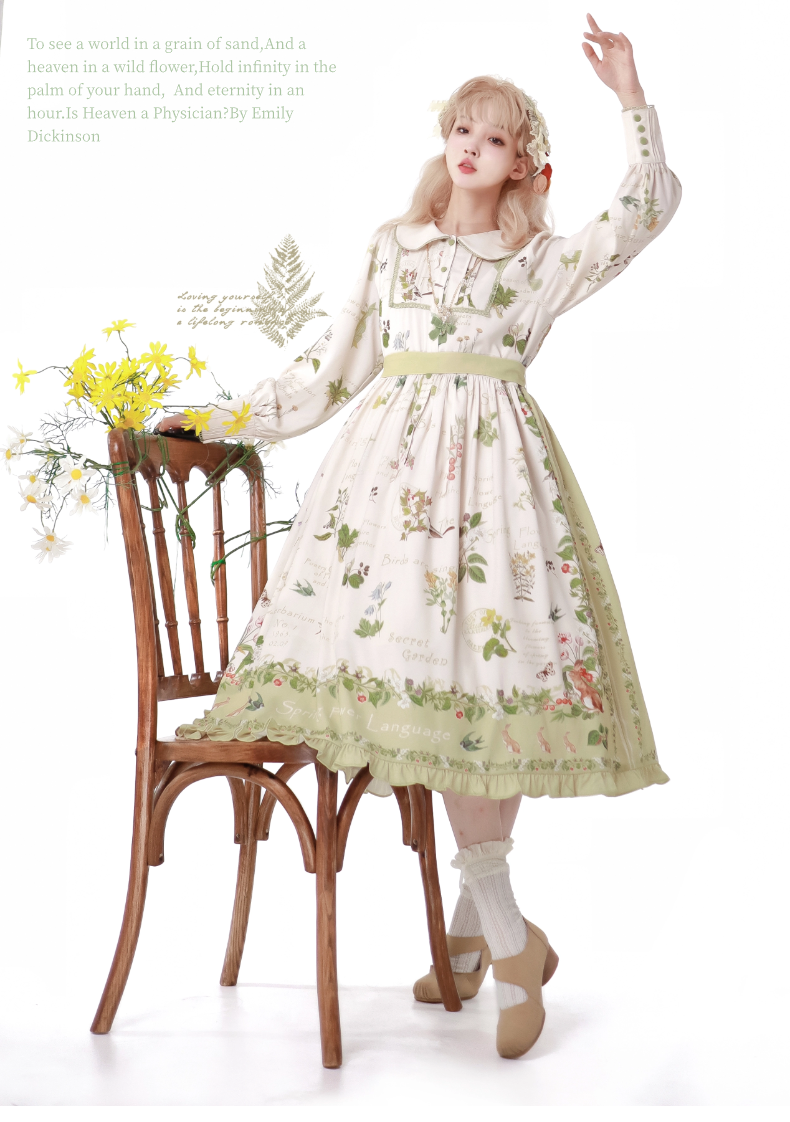 [Pre-orders available until 10/13] Secret Garden Green Floral Dress