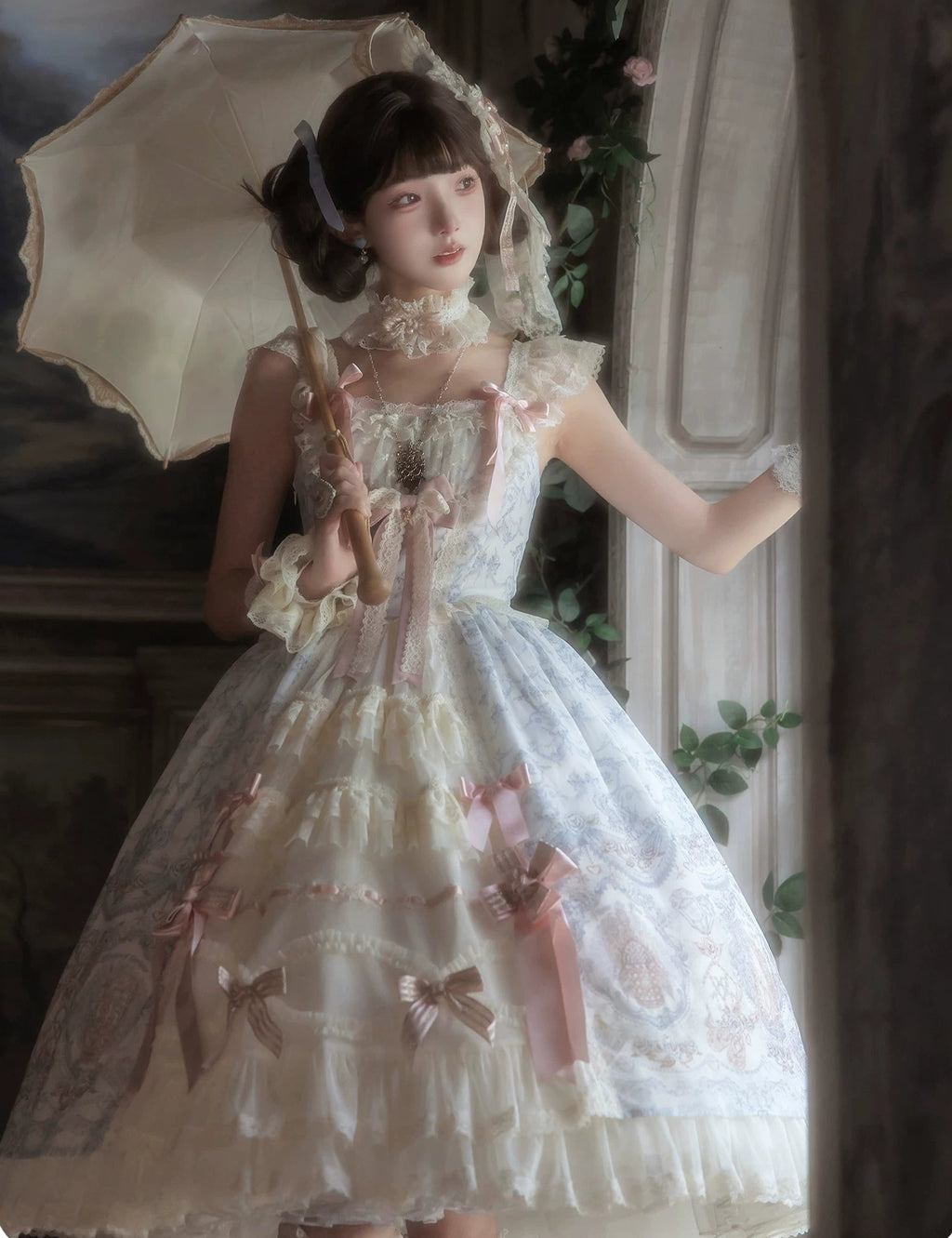 【受注予約9/13まで】Rose Aroma フロントレースジャンパースカート