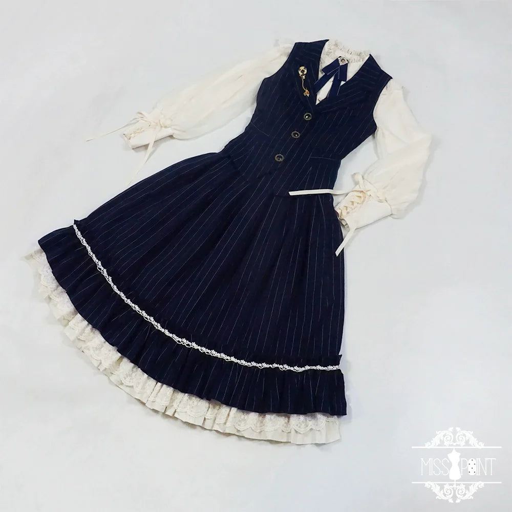 【予約販売】英国クラシカルロリィタ 縦縞ベスト