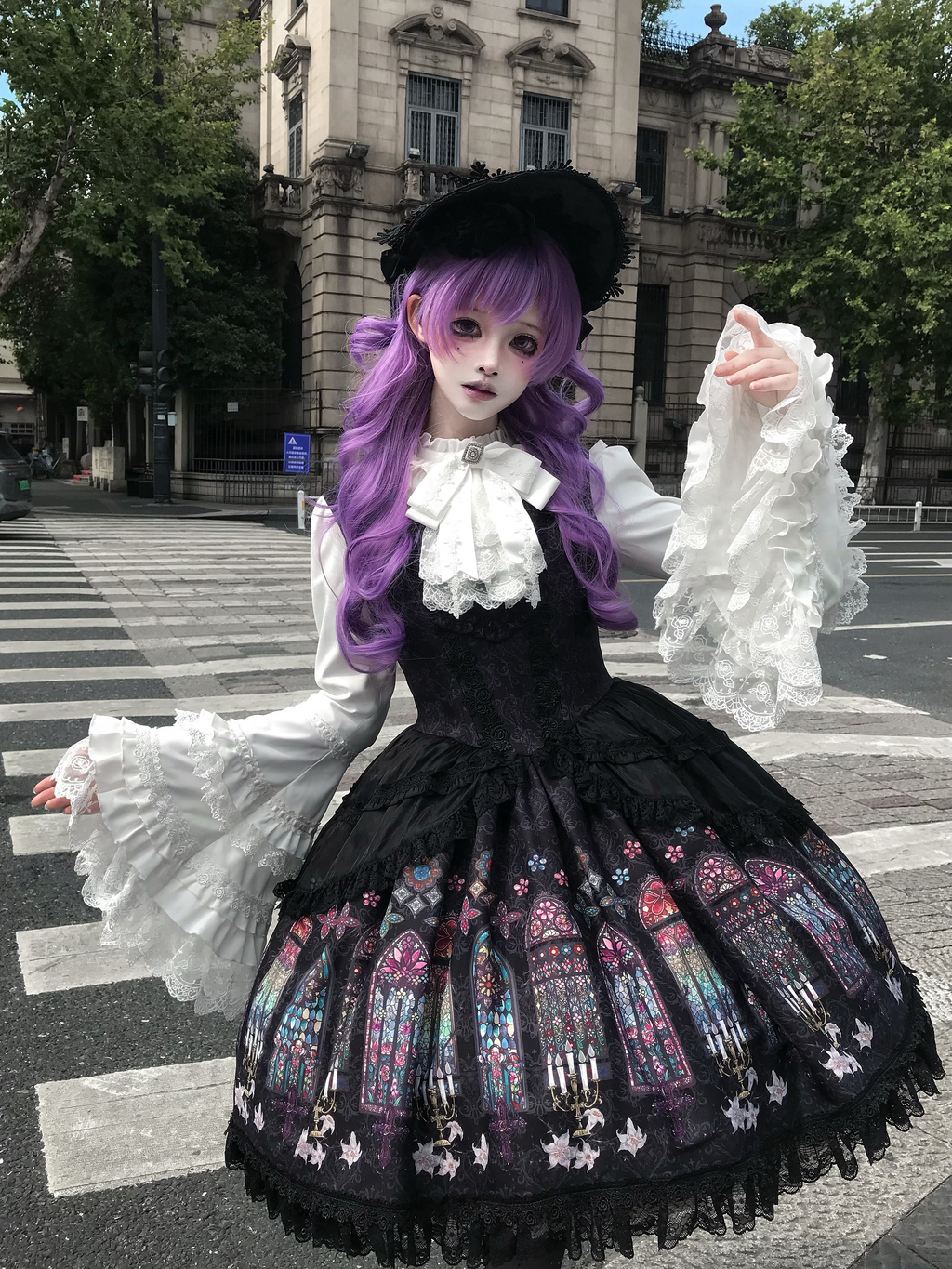 【受注予約9/28まで】ステンドグラス聖堂 ダークゴシック姫袖ブラウス