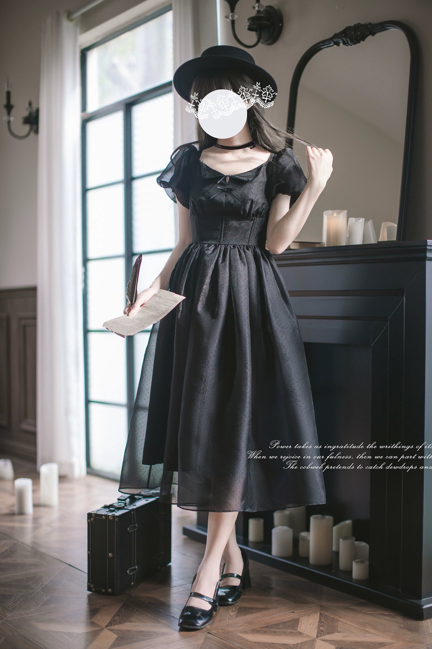 Eternal Nocturne French Retro Black Dress