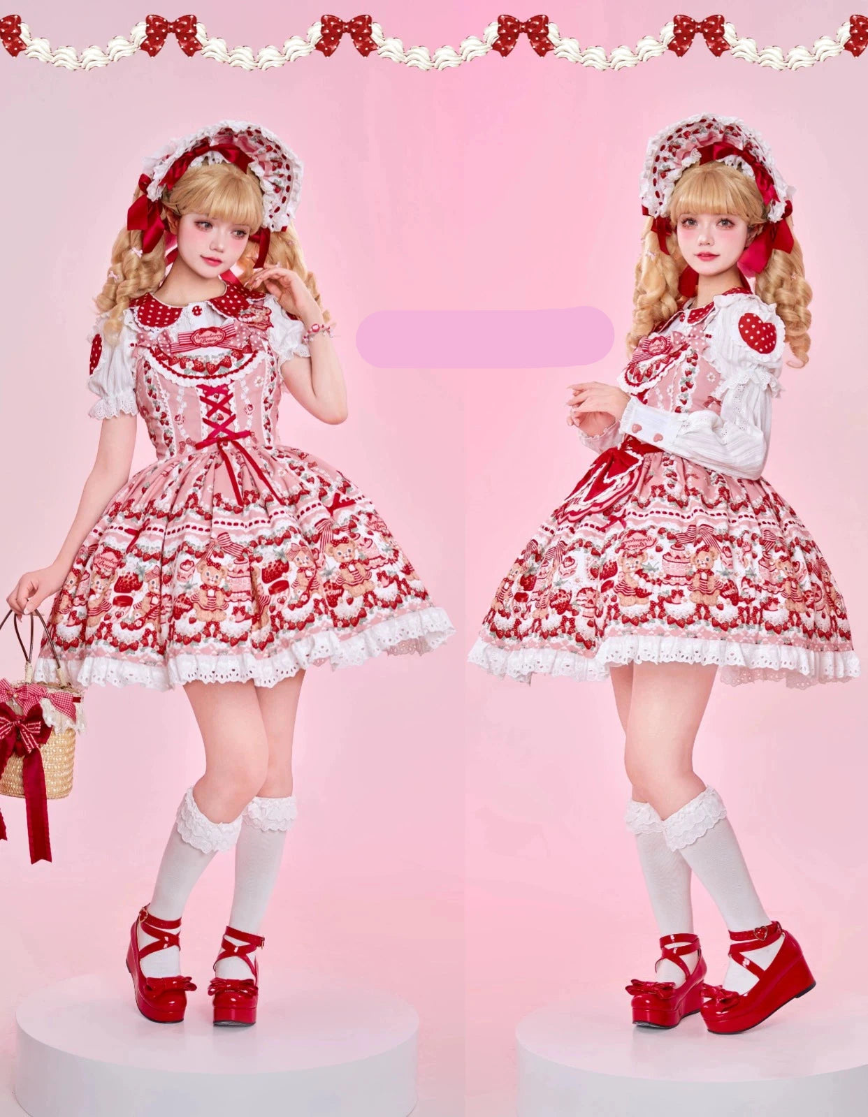 [Pre-orders available until 8/28] Bear Strawberry Garden Jumper Skirt