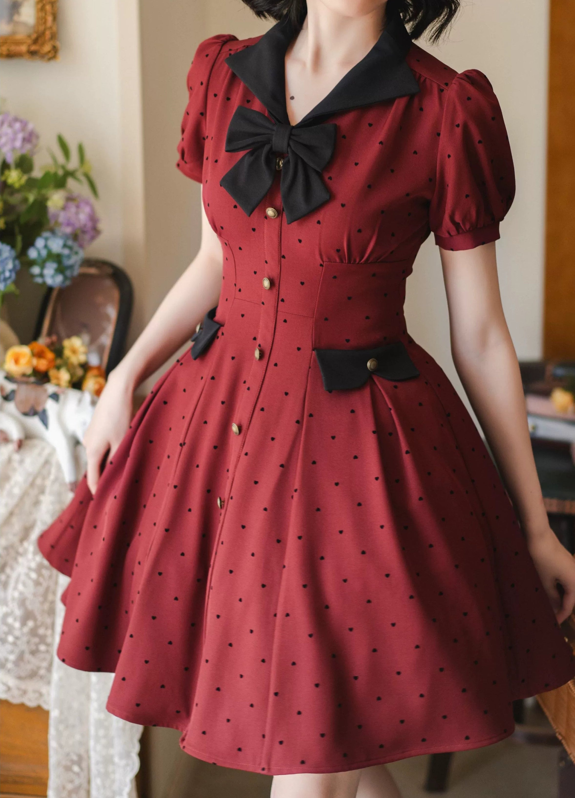 Forest Polka Dot ハートの水玉ワンピース – ロリータファッション通販 Forest Polka Dot ハートの水玉ワンピース – ロリータファッション通販