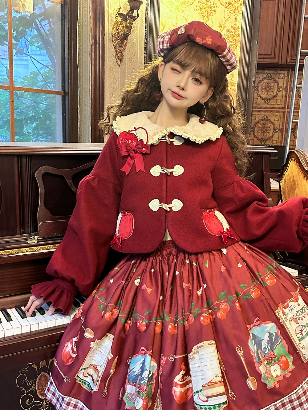 【予約販売】Apple Garden バイエルン風リバーシブルスカート
