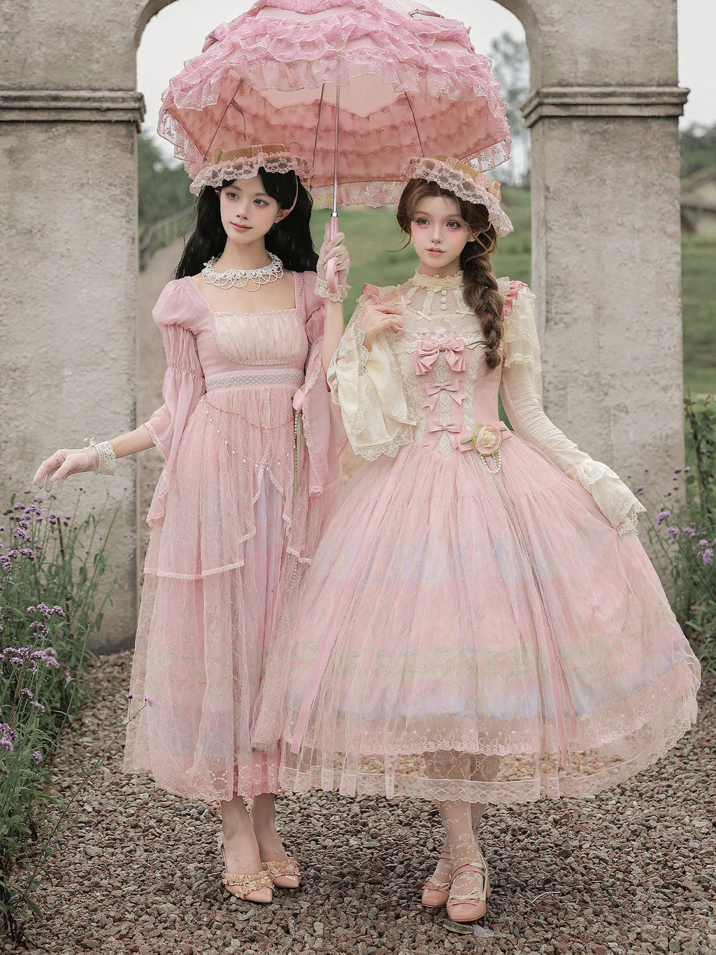 Spring in Giverny 油絵プリントジャンパースカート