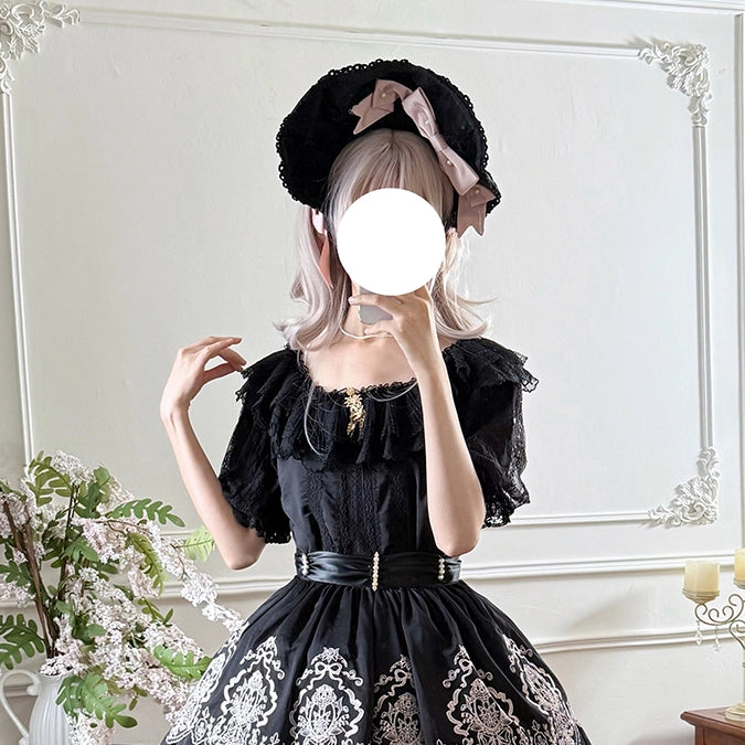 【受注予約9/25まで】Noble Garden 付け袖付きレースブラウス