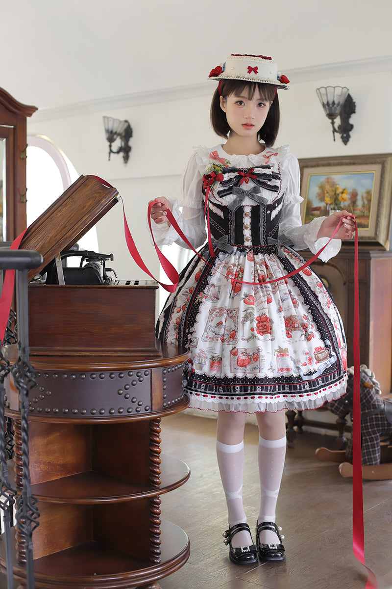 Strawberry Manor プリントジャンパースカート