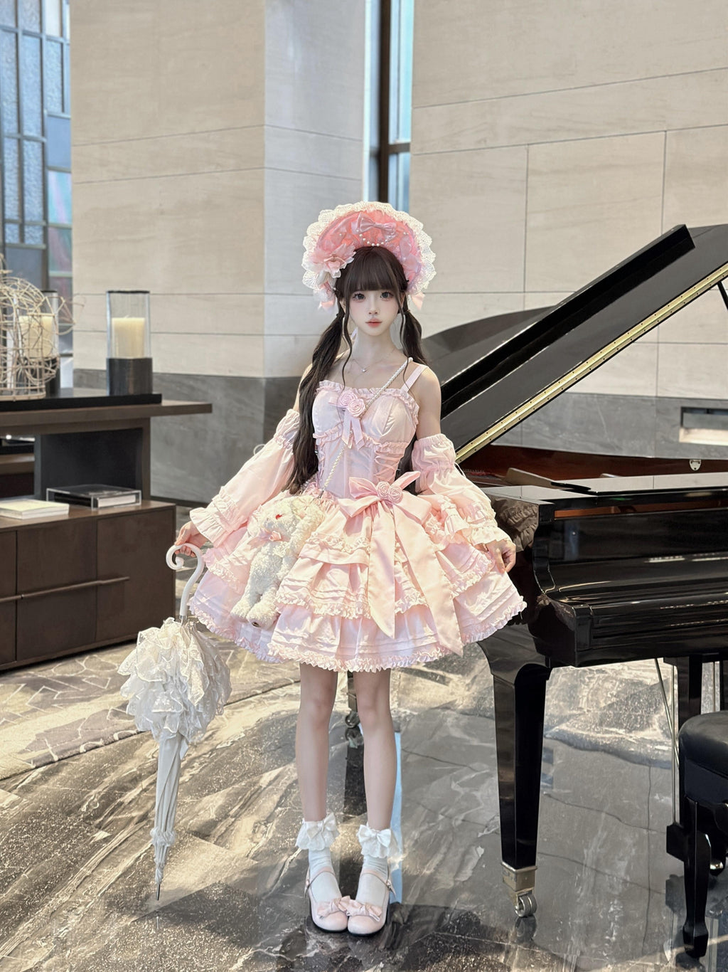 Lilith Rose Garden バラのコサージュ付ジャンパースカート