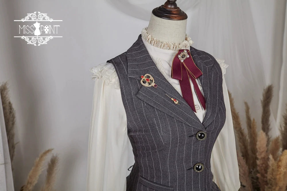 【予約販売】英国クラシカルロリィタ 縦縞ベスト
