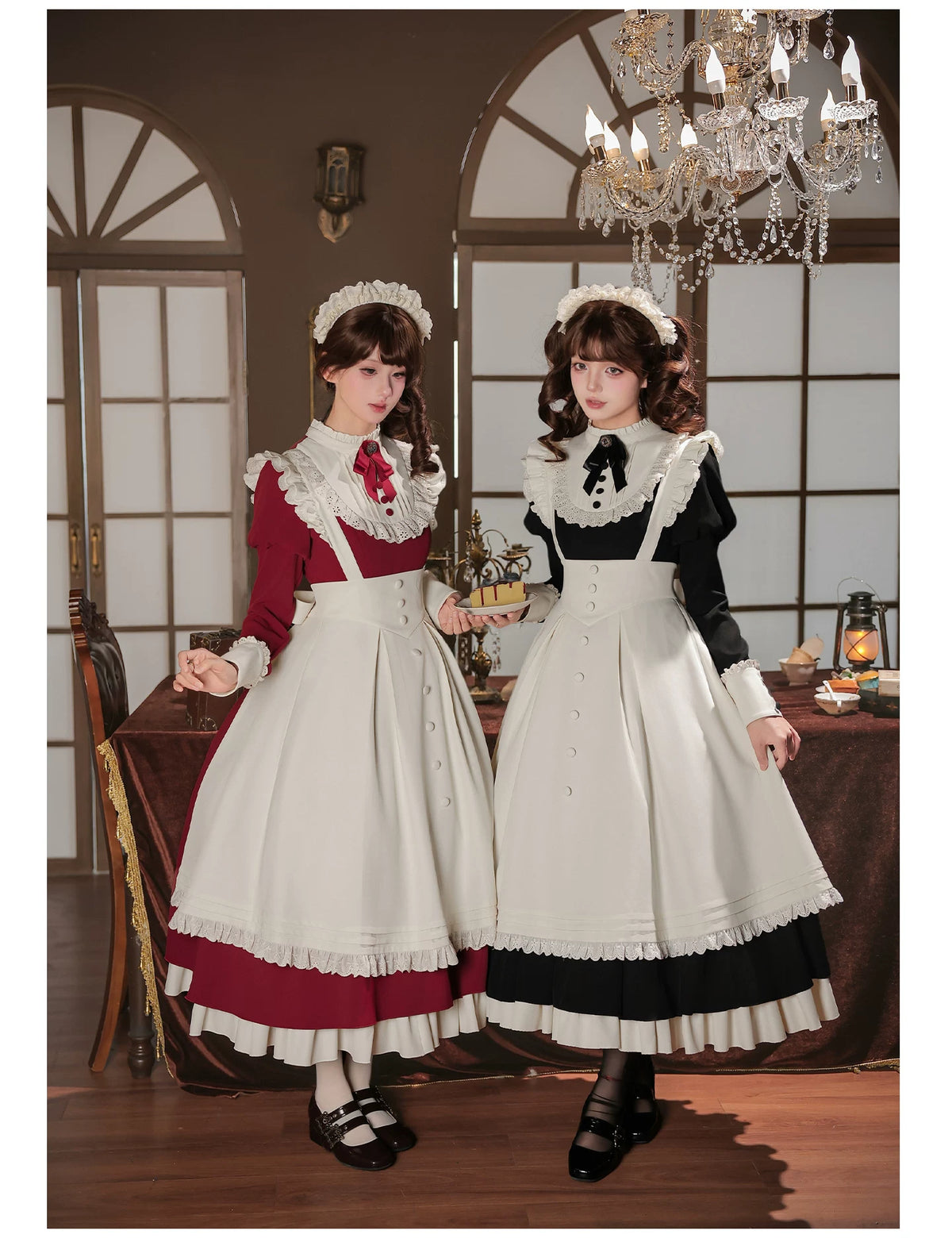 Rita メイド風クラシカルエプロン・カチューシャ付きワンピース
