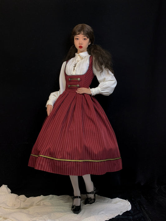 [Pre-orders available until 9/29] Bright Moon Corset Jumper Skirt Stripe [Red]