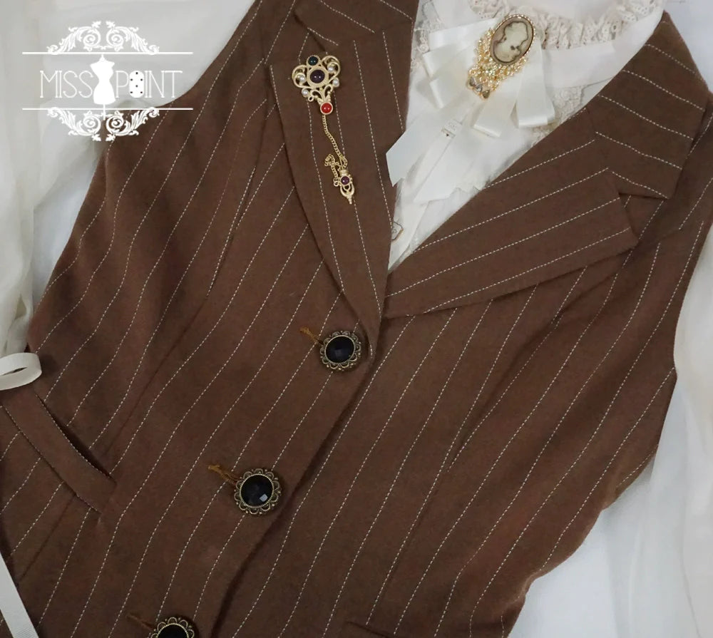 【予約販売】英国クラシカルロリィタ 縦縞ベスト