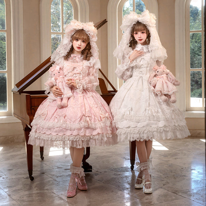 【受注予約12/23まで】Lace Figure 刺繍ジャンパースカート