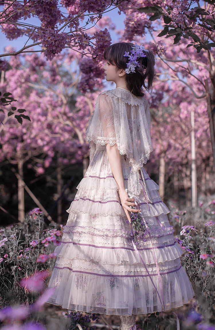 【受注予約3/12まで】The Veil of the Flora ティアードジャンパースカート