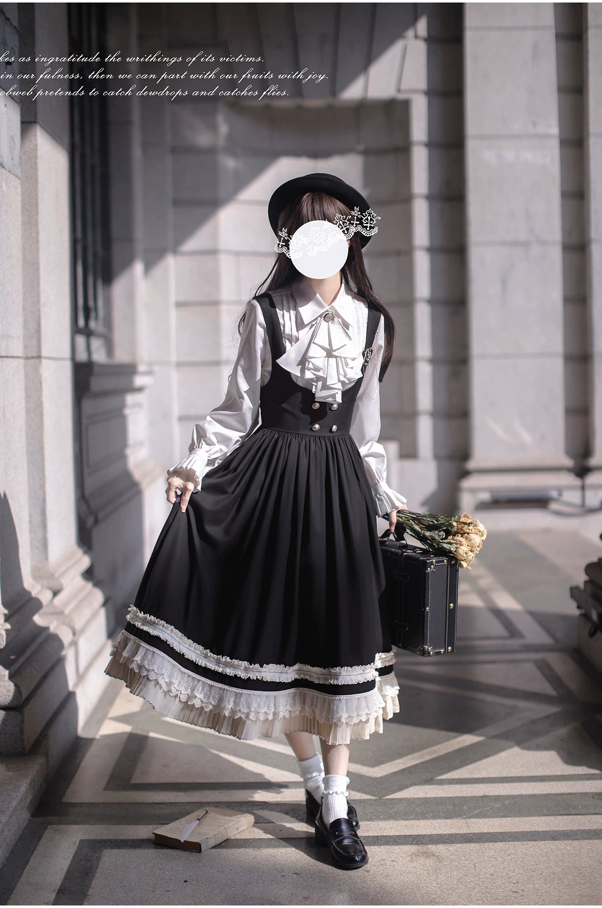 [Pre-order] British style black corset jumper skirt and blouse