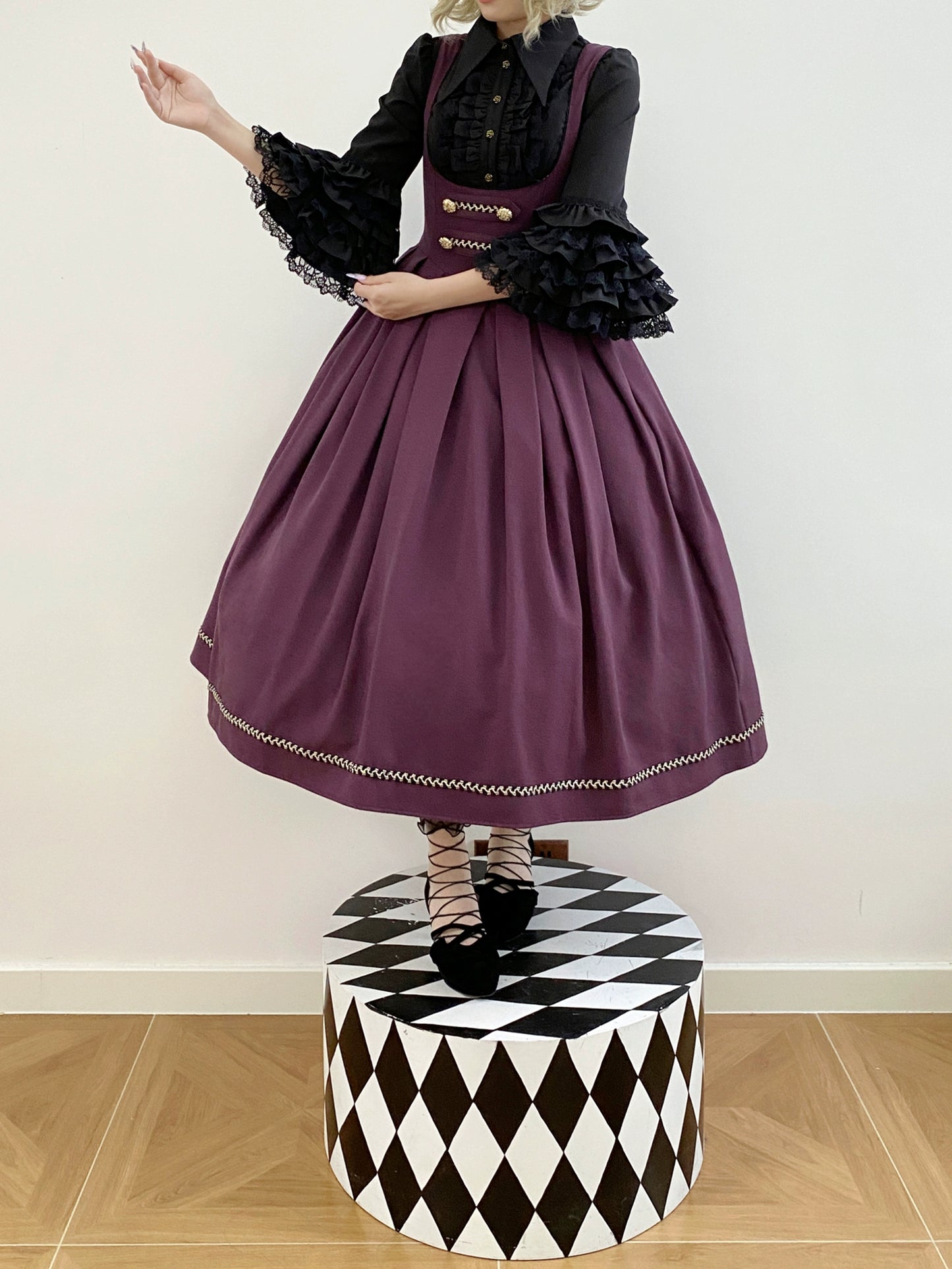 [Resale/Pre-orders available until 10/28] Bright Moon Corset Jumper Skirt, Plain Type [Dark Purple]