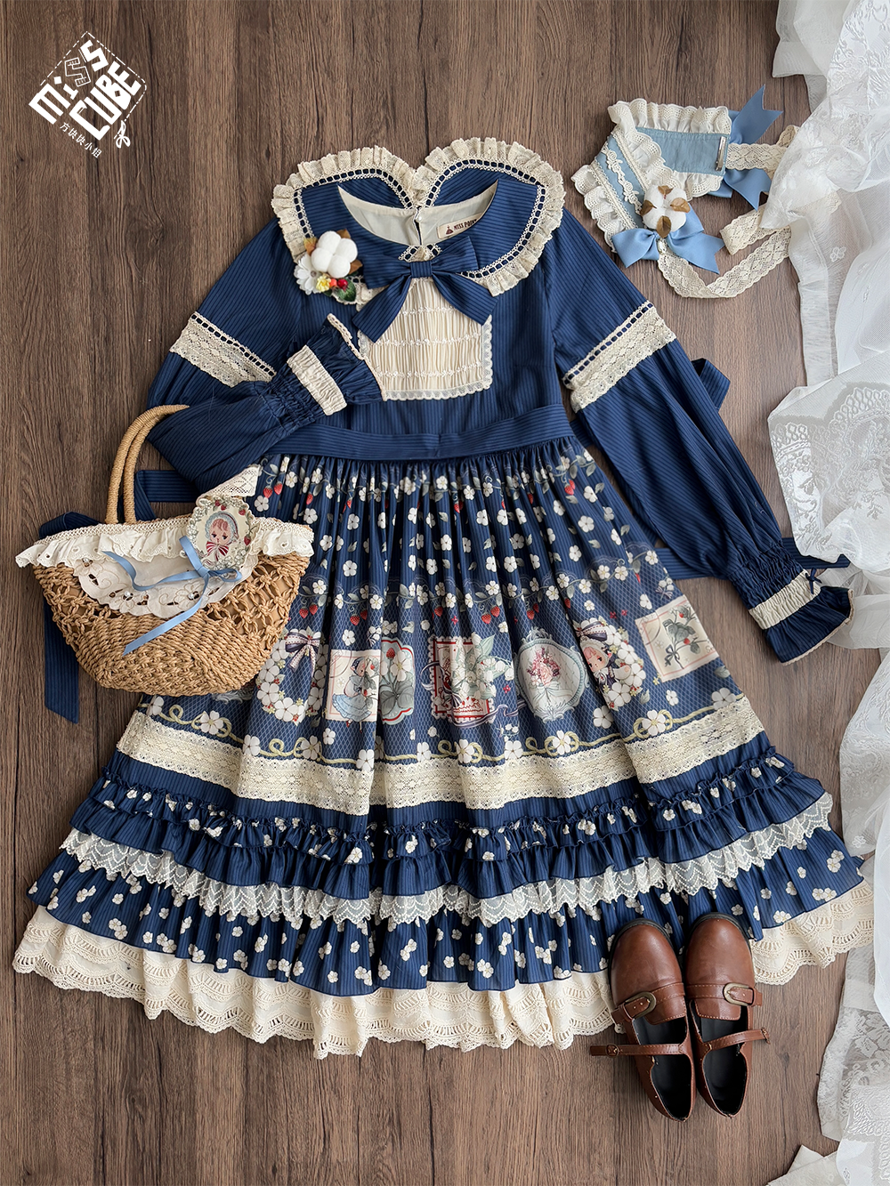 【予約販売】Sweetie Sheep フリルワンピース・プリントタイプ