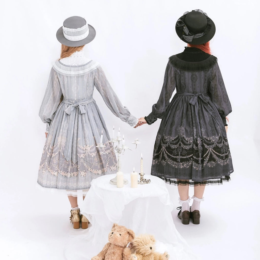 Romantic Memories スタンドカラーワンピース