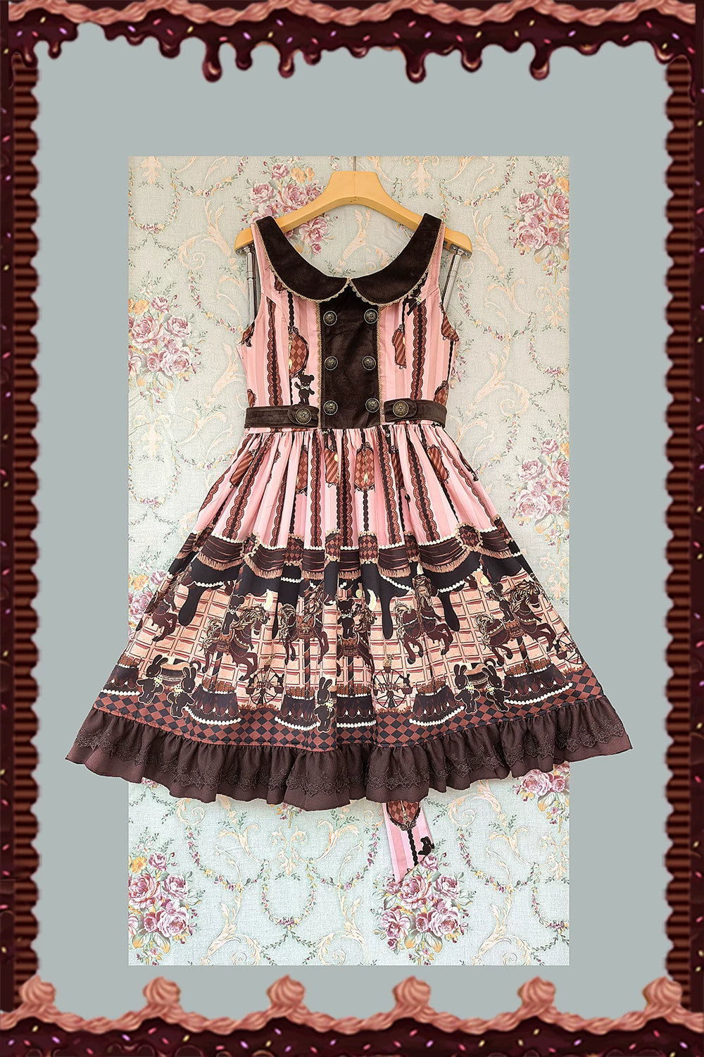 【予約販売】Chocolate Carousel プリントジャンパースカート