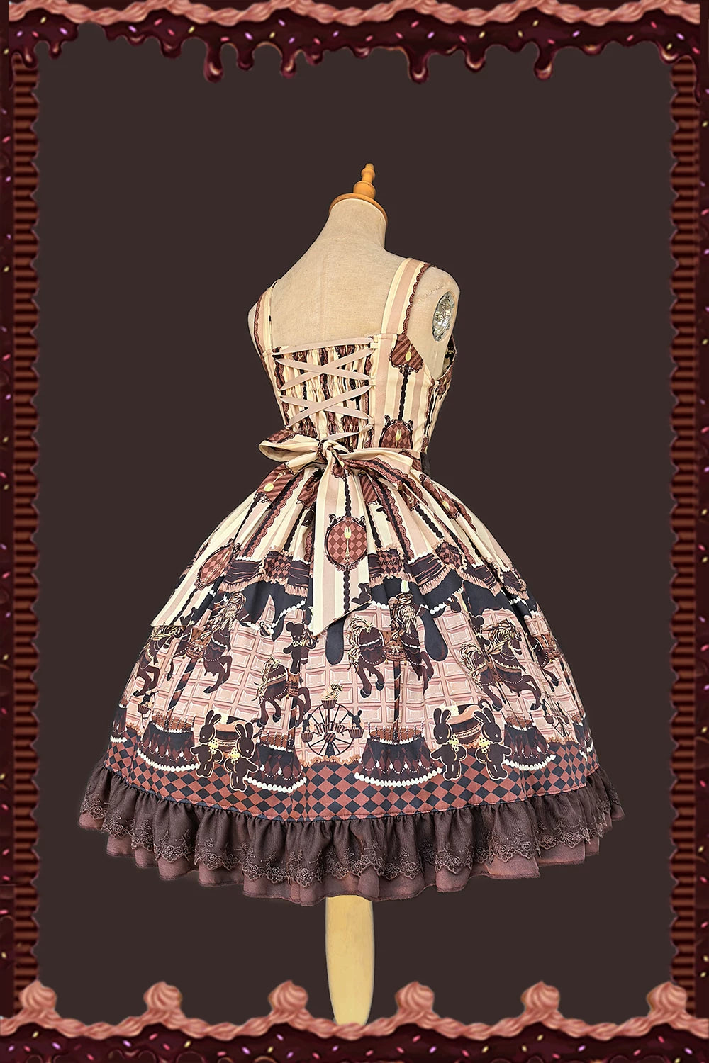 【予約販売】Chocolate Carousel プリントジャンパースカート