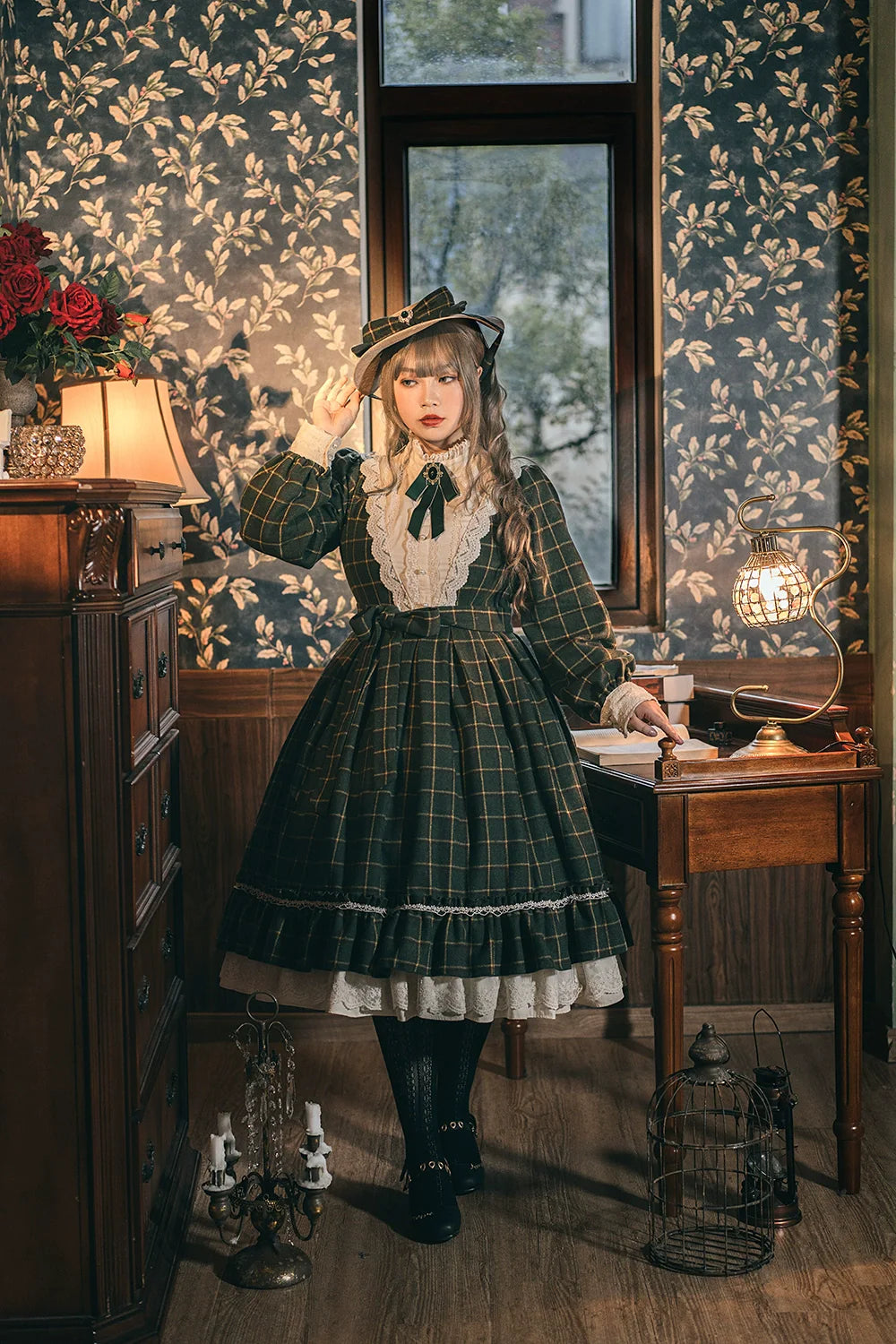 [Pre-order] British Classical Lolita Warm Check Dress