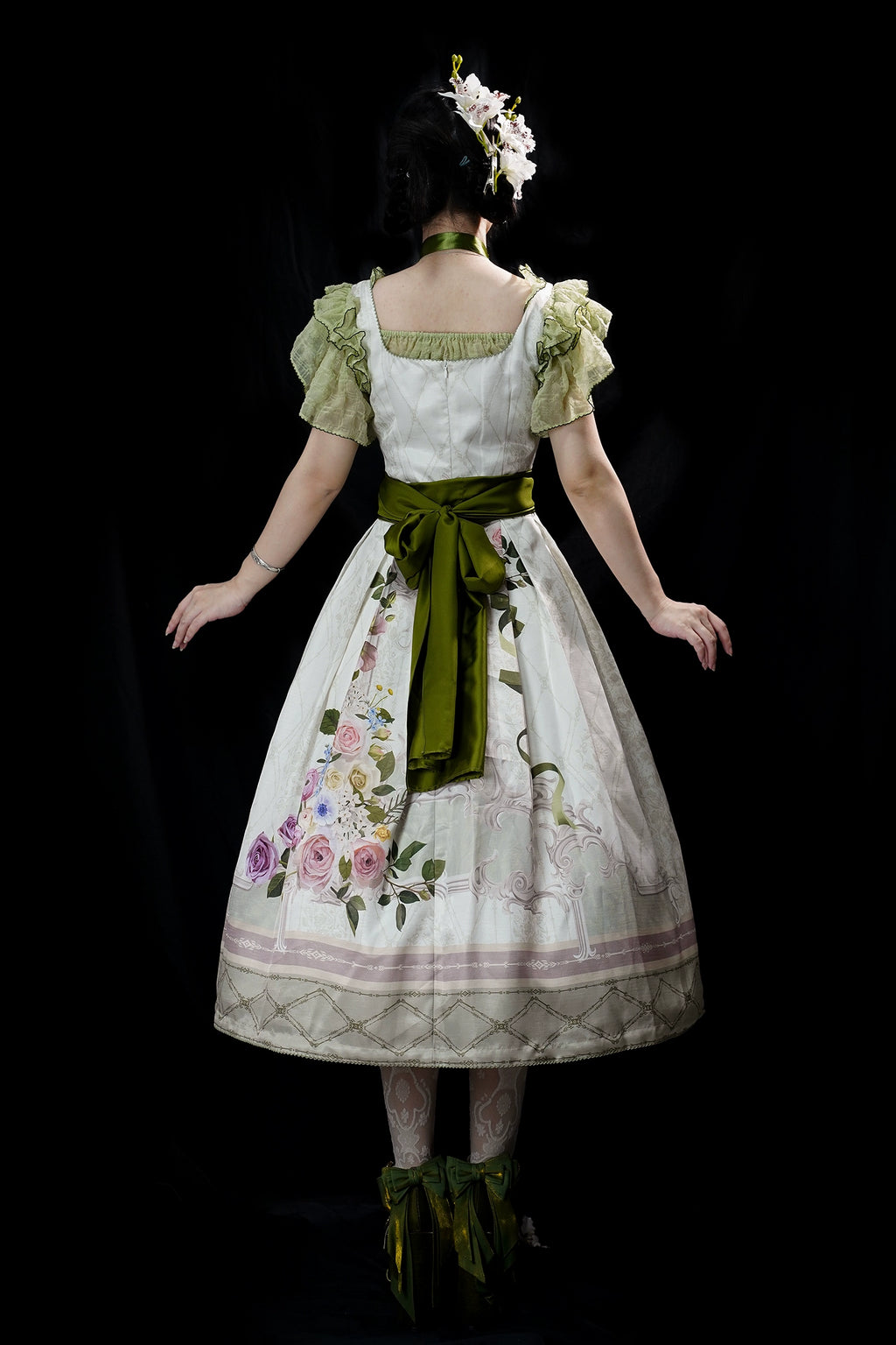 【受注予約1/23まで】Anthea Garden ジャンパースカート1型・花柄プリントあり