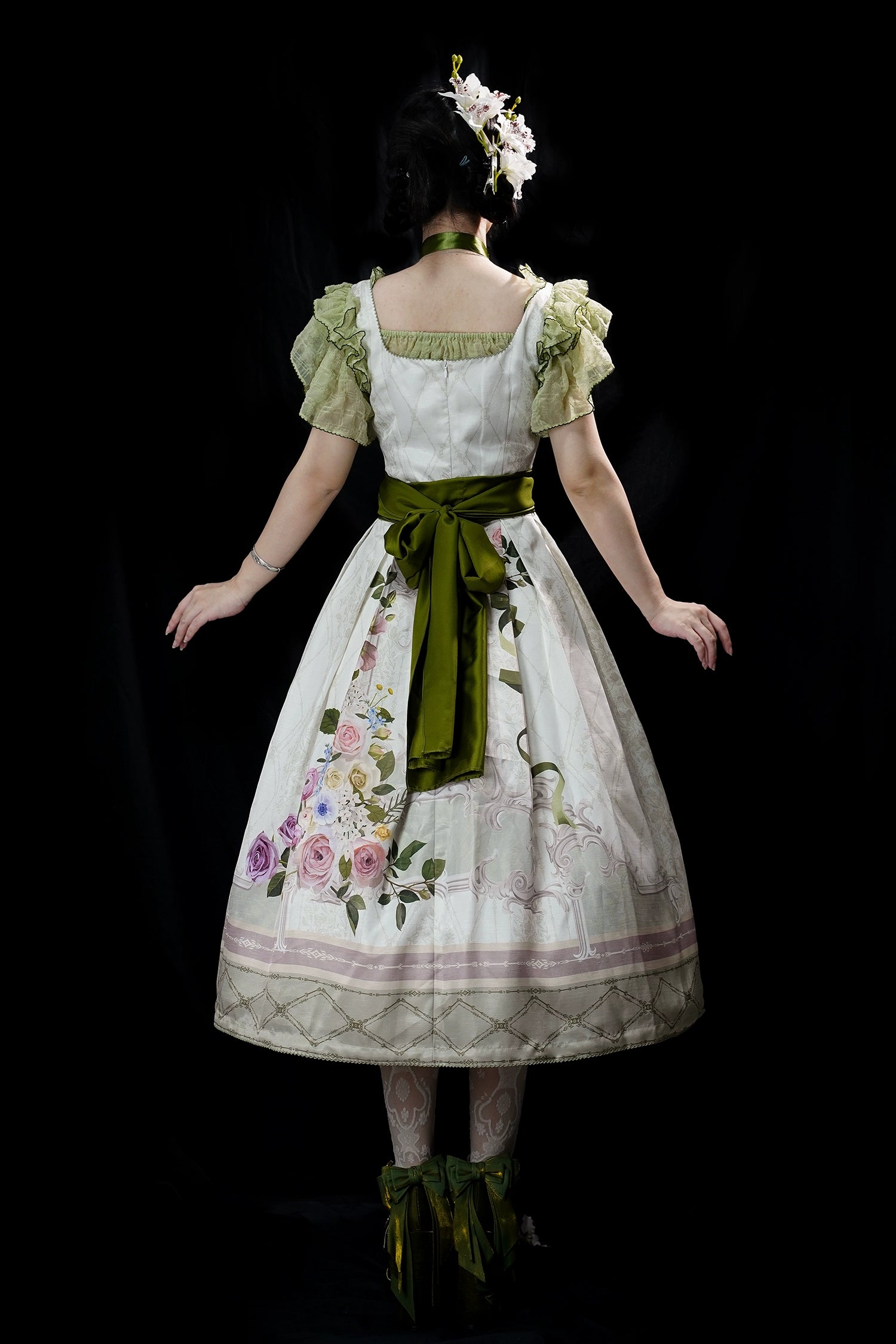 【受注予約1/23まで】Anthea Garden ジャンパースカート1型・花柄プリントあり