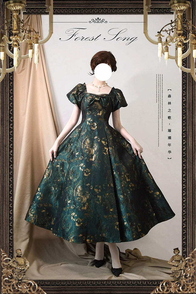 [Pre-orders available until 9/5] Brilliant Years Elegant foil-stamped long dress