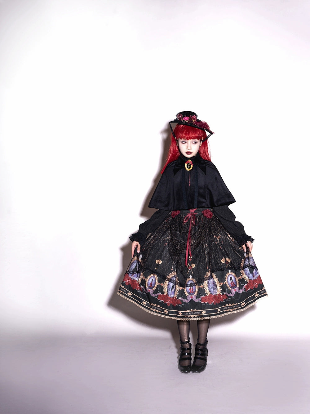 The Red Shoes Gothic Lolita Print Jumper Skirt